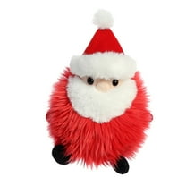 Aurora 99171 5.5 in. Festive Holiday Floofy Santa Seasonal Cheer Heartwarming Gifts Stuffed Animal Plush Toy, Red