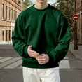 thumbnail image 2 of Men's Lined Crewneck Sweatshirt Raglan Sleeve Relaxed Fit Solid Color Pullover Top For Athletic Casual Streetwear Oversized Pullover Long Sleeve Crewneck Casual Tops, 2 of 4