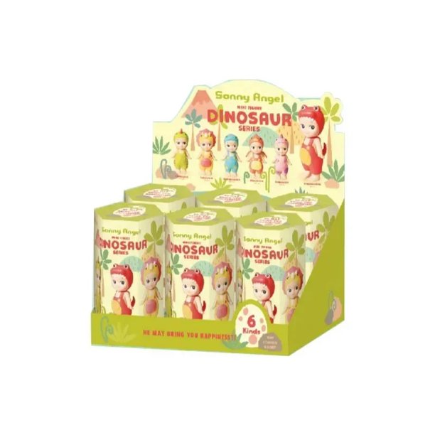 Figura coleccionable de la serie de dinosaurios Sonny Angel, linda muñeca hippie, adornos de moda para teléfono móvil y coche, regalo de juguete para niños