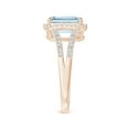 thumbnail image 3 of Angara Natural 2 Ct. Aquamarine with Diamond Halo Ring in 14K Rose Gold for Women (Ring Size: 12), 3 of 10