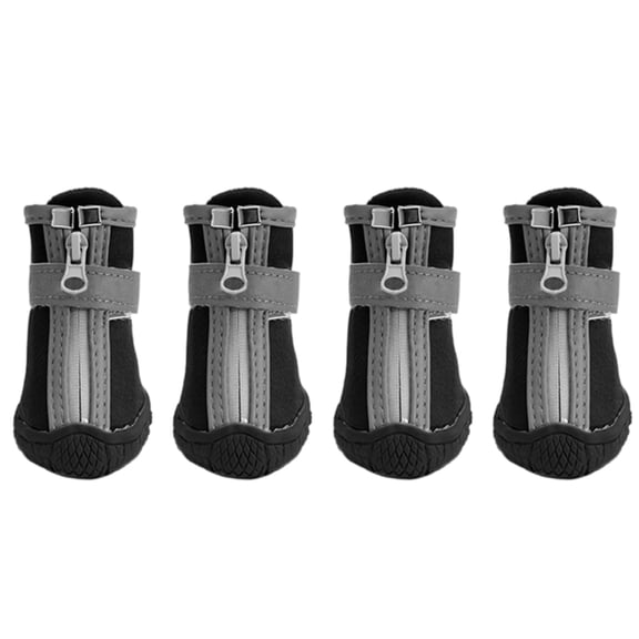 Waterproof Dog Boots for Small Dogs, 1.4 x 1.1 in / 3.5 x 2.8 cm, Corgi, French Bulldog, Adjustable, Pet Paw Protector, Black