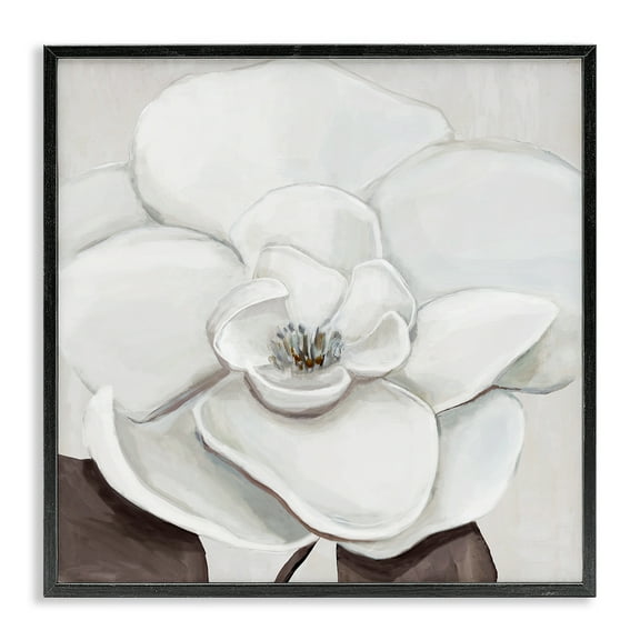 Stupell Industries Elegant Magnolia Bloom Black Framed Giclee Art design by Hannah Dawson, 12 x 12