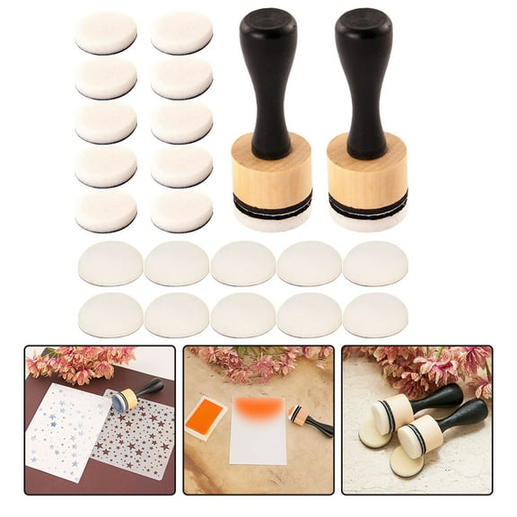 HEMOTON Blending Brushes for Card Making Sponge Stamper Tool with Wood Handle Assorted Colors Perfect for DIY Crafts