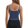 thumbnail image 3 of INSPIRE CHIC Women's Wide Straps U-Neck with Padded Push Up Camisole Elastic Tight Colorblock Cropped Workout Tank XL Blue, 3 of 6