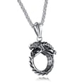 thumbnail image 1 of Colgante de dragón vintage, collar de anillo eterno de dragón de cola de mordida de acero de titanio, 1 of 5