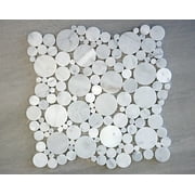White Carrara Mixed size bubble round Honed Finish Marble Mosaic Tile