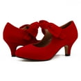 thumbnail image 6 of Women's Mary Jane Pumps with Heel Vintage Shoes Retro Cute Bow Round Toe Size 7, 6 of 8