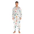 thumbnail image 3 of FORMRS Onesies Pajama for Adults Unisex Hoodie Winter Jumpsuit One Piece Sleepwear, Sizes S-2XL, Red Easter Eggs, 3 of 7