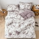 thumbnail image 4 of Juego de 3 piezas de funda de edredón y funda de almohada de poliéster jaspeado, juego de cama tamaño doble de la UE (marrón), 4 of 8