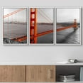 thumbnail image 2 of wall26 Framed Canvas Print Wall Art Set Red Golden Gate Bridge in San Francisco Nature Wilderness Photography Realism Rustic Scenic Multicolor for Living Room, Bedroom, Office - 16"x24"x3 W, 2 of 5