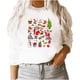 thumbnail image 4 of Mujer Casual Navidad Otoño Invierno Imprimir Sudadera Fleece Térmico O-cuello Manga larga Oversize Top Fridja  fksj564, 4 of 7