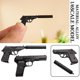 thumbnail image 3 of TQEHS Modelo de pistola de metal a escala 1/6 para accesorios de escena de figura de 12" H3K6, 3 of 6