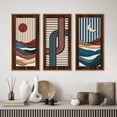 thumbnail image 3 of TOARTi Abstract Wood Wall Art Geometric Framed Sun Moon Colorful Minimalist Cut Out Set of 3 For Living Room Bedroom Office 8x16 Inch, 3 of 8