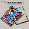 thumbnail image 2 of Modern Pop Art Colorful Cartoon Characters Wall Hanging Painting - Vibrant Pink Blue Green Yellow Purple Orange Abstract Art Print with Wrapped Canvas Frame, Playful Living Room Bedroom Decor, Contem, 2 of 6