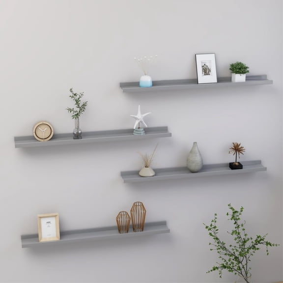 Casafoyer Wall Shelves 4 pcs Gray 31.5"x3.5"x1.2"