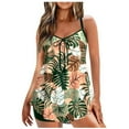 thumbnail image 2 of Jacenvly Bathing Suits for Women Plus 2 Piece Swim Trunks Bottoms Swimsuit Sets Green, 2 of 6