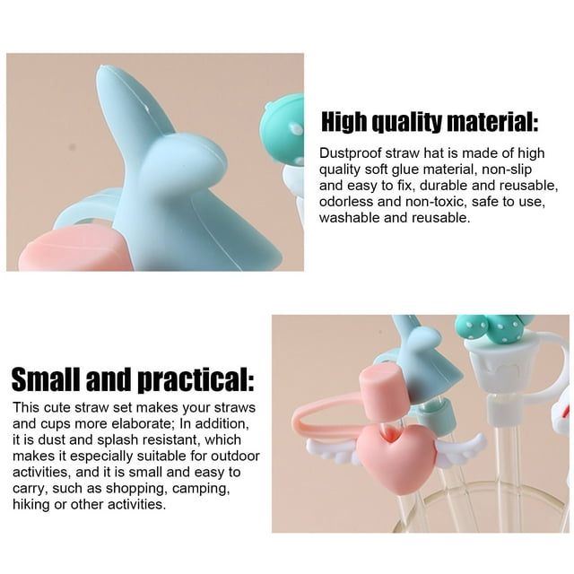 Cartoon Straw Dust Cap,Cartoon Straw Dust Cap Silicone Straw Lids Straw Lids Modern Innovation
