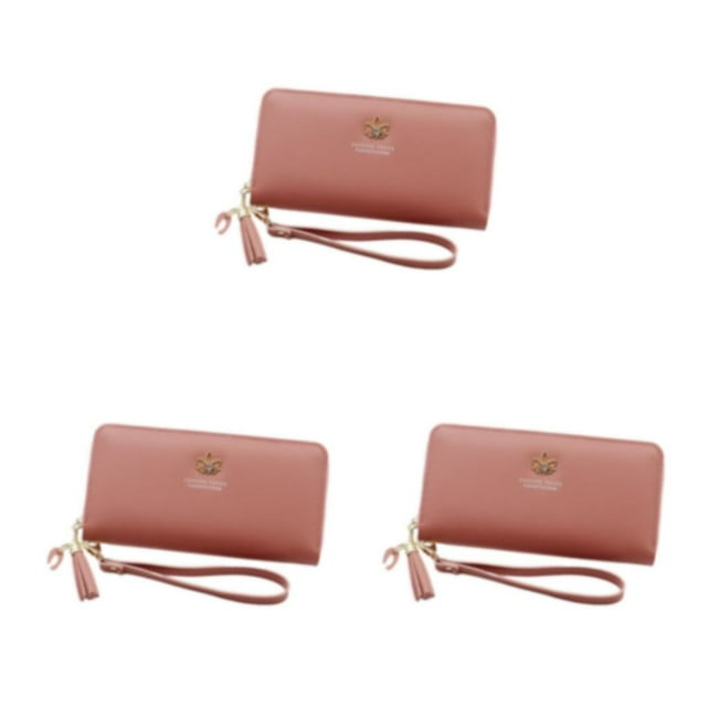 kurtrusly Stylish And Practical Women Wallet With Multiple Compartments Fashionable Accessories PU Card Holder Wallet Wallets deep pink 3Set