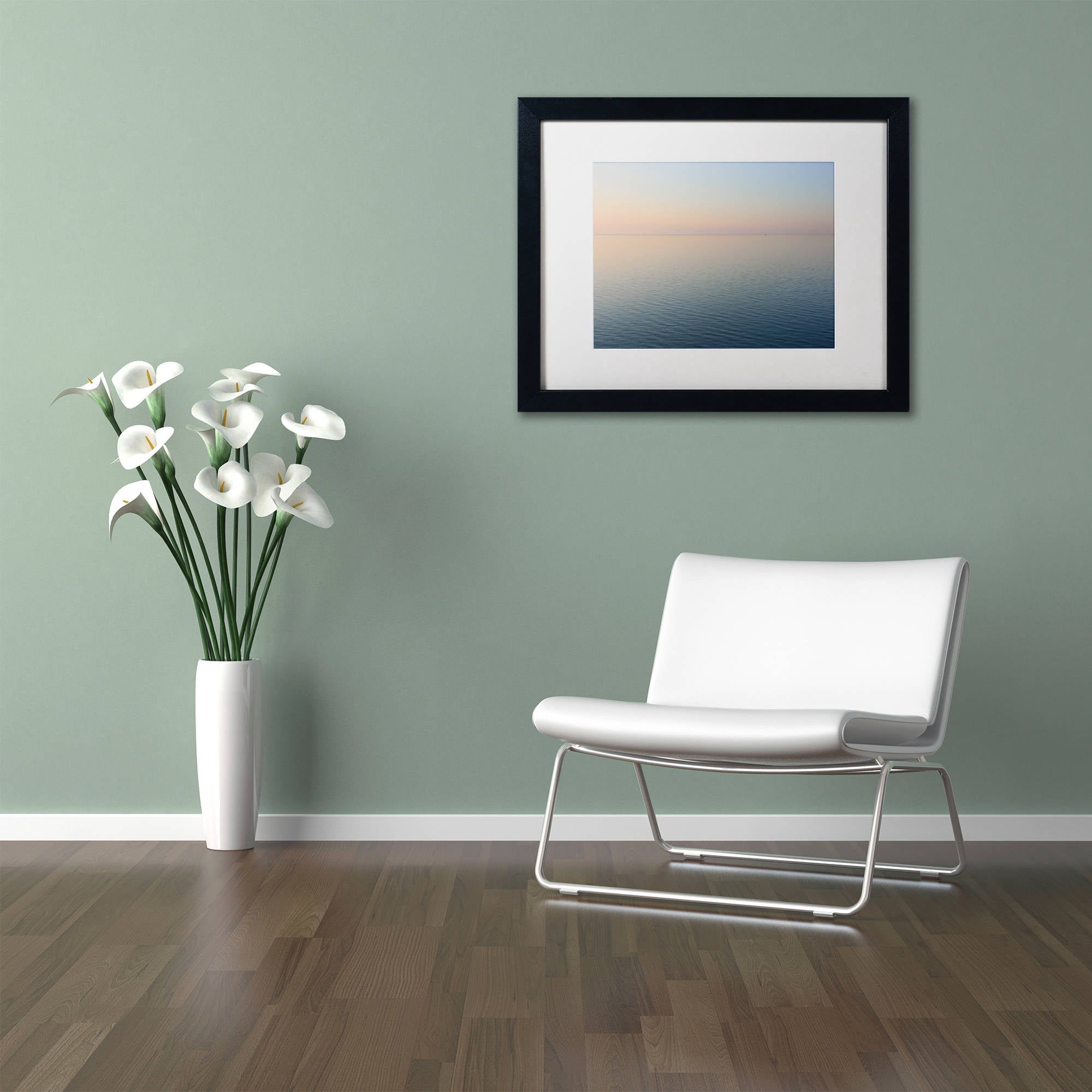Trademark Fine Art "Stillness is the Way" Canvas Art by Kurt Shaffer, White Matte, Black Frame