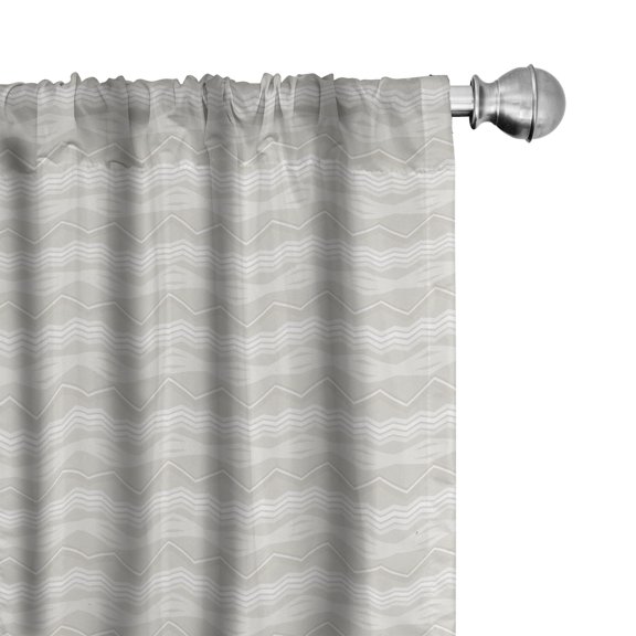 Ambesonne Neutral Modern Curtains, Zigzags and Lines, Pair of 28"x84", Pale Tan and Coconut