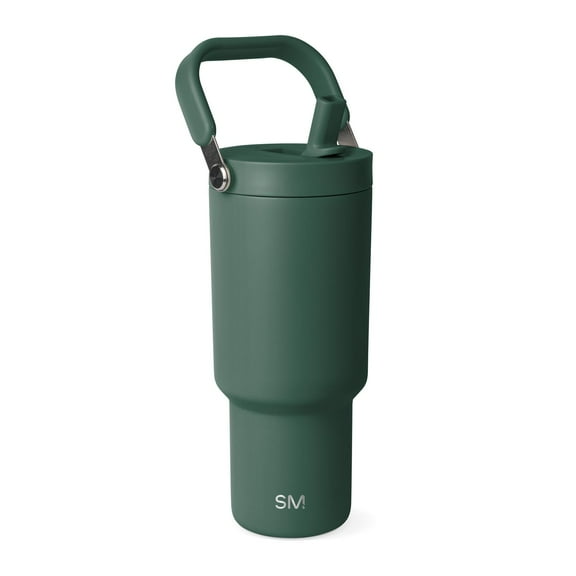 Simple Modern 30 fl oz Insulated Stainless Steel Trek Pivot Tumbler with Straw Lid and Top Handle|Forest
