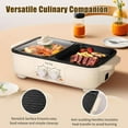 thumbnail image 4 of Hot Pot Electric Grill 2 in 1 Korean BBQ Grill Indoor Smokeless Hotpot Pot Electric Cooker Sahabu Shabu Pot Non Stick (Small), 4 of 6