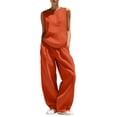 thumbnail image 2 of Women's Two Piece Outfits Summer Sleeveless Tops Wide Leg Pants Vacation Matching Set, 2 of 8