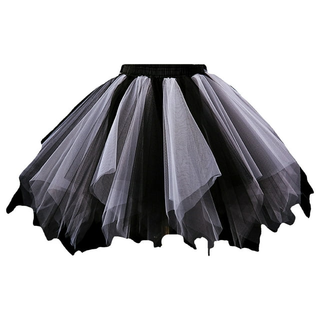 dmqupv Tutu For Jupe Courte Colorée Sans Os pour Tout-Petites Filles Robe pour Enfants Jupon de Mariage Ballet Performance Jupe Douce Noir, Taille pour 1-3 Ans