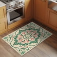 thumbnail image 3 of Pink Green Flower Large Area Rugs for Bedroom Living Room, Soft Non Slip Carpet Bedside Rug, Elegant Spring Floral Abstract Art Rectangular Floor Cover Kitchen Accent Rug 2'x3' for Dining Room/Office, 3 of 9