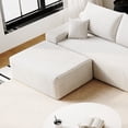 thumbnail image 4 of Sailvan Ottoman, Foot Stool Sofa Ottoman for Living Room & Bedroom, No Assembly Required, Plush Corduroy Fabric, Beige, 4 of 7