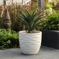 thumbnail image 3 of Luxen Home White MgO Wavy Design Planter, 3 of 6