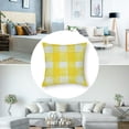 thumbnail image 5 of BANET Yellow and White Throw Pillow Cover Set of 2, Checkered Pattern Picnic Design Inspired Classic Image, Decorative Square Covers for Couch Bed &amp; Sofa, Yellow White 18x18in, 5 of 7