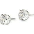 thumbnail image 2 of Sterling Silver 8mm Round Snap Set Cz Stud Earrings (8 X 8) Made In United States qe1007, 2 of 5