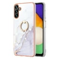 thumbnail image 4 of for Samsung Galaxy A35 Case, Soft TPU + IMD Marble Pattern Shiny Ring Kickstand Case for Girls and Women, Lens Protection Case for Samsung Galaxy A35, White, 4 of 4
