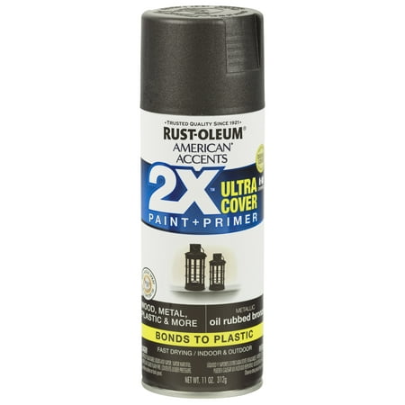 (3 Pack) Rust-Oleum American Accents Ultra Cover 2X Metallic Oil Rubbed Bronze Spray Paint and Primer in 1, 11 (Best Way To Remove Spray Paint From Plastic)