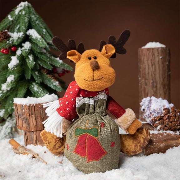 Vikakiooze 2023 Promotion on sale, Christmas Apples Bag Christmas Doll Gift Bag Drawstring Candy Bag Christmas Decoration
