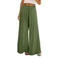 thumbnail image 5 of Women's Pants Fashion Casual Pants For Women Summer High Waist Wide Leg Floral Casual Cotton Casual, 5 of 5