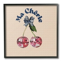 Stupell Industries Patterned Ma Cherie Food & Beverage Painting Black Framed Art Print Wall Art, 12 x 12