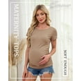 thumbnail image 2 of Women's Maternity Shirts Tops Side Ruched Ribbed Pregnancy Clothes 3-Pack, 2 of 6