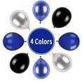 thumbnail image 3 of Globos de fiesta Paready de látex azul, negro y plateado, 60 unidades, 30 cm, 3 of 7