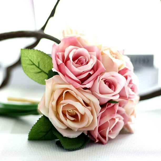 Artificial Rose Bunch Silk Artificial Flowers Real Touch for Wedding