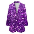 thumbnail image 5 of sususu Womens Blazers for Work Casual,Womens Jackets,Elegant Sequin formal with Lapel Collar and Long Sleeves for Business Attire - Purple, 5 of 5