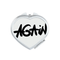 thumbnail image 1 of Again Funny Quote Handwrite Style Mirror Heart Portable Hand Pocket Makeup, 1 of 3