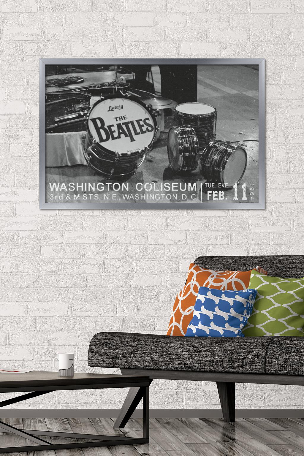 The Beatles - Washington Coliseum Wall Poster, 22.375" x 34", Framed