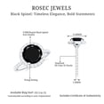 thumbnail image 6 of Rosec Jewels Black Spinel Classic Ring with Diamond Halo (3.75 CT, AAA Quality, August Birthstone), 925 Sterling Silver, US 5.50, 6 of 9