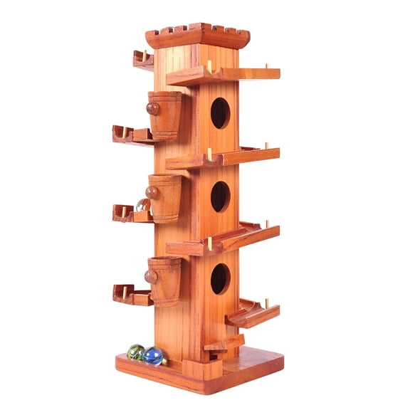 BESTSKY Funny Marble Ball Run Wooden Tower Construction Track Game Educational Kids Toy