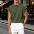 thumbnail image 5 of Kalauyu Sleeveless Athletic Tank Tops for Men Round Neck Cotton Blend Loose Summer Breathable Solid Color Workout Sleeveless Tees, 5 of 9