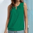 thumbnail image 2 of MIXUE Tank Top for Women Summer Solid Color Fashion Casual Court Lock Round Neck Sleeveless Camisole Vest Holiday Wear,Green,L, 2 of 8