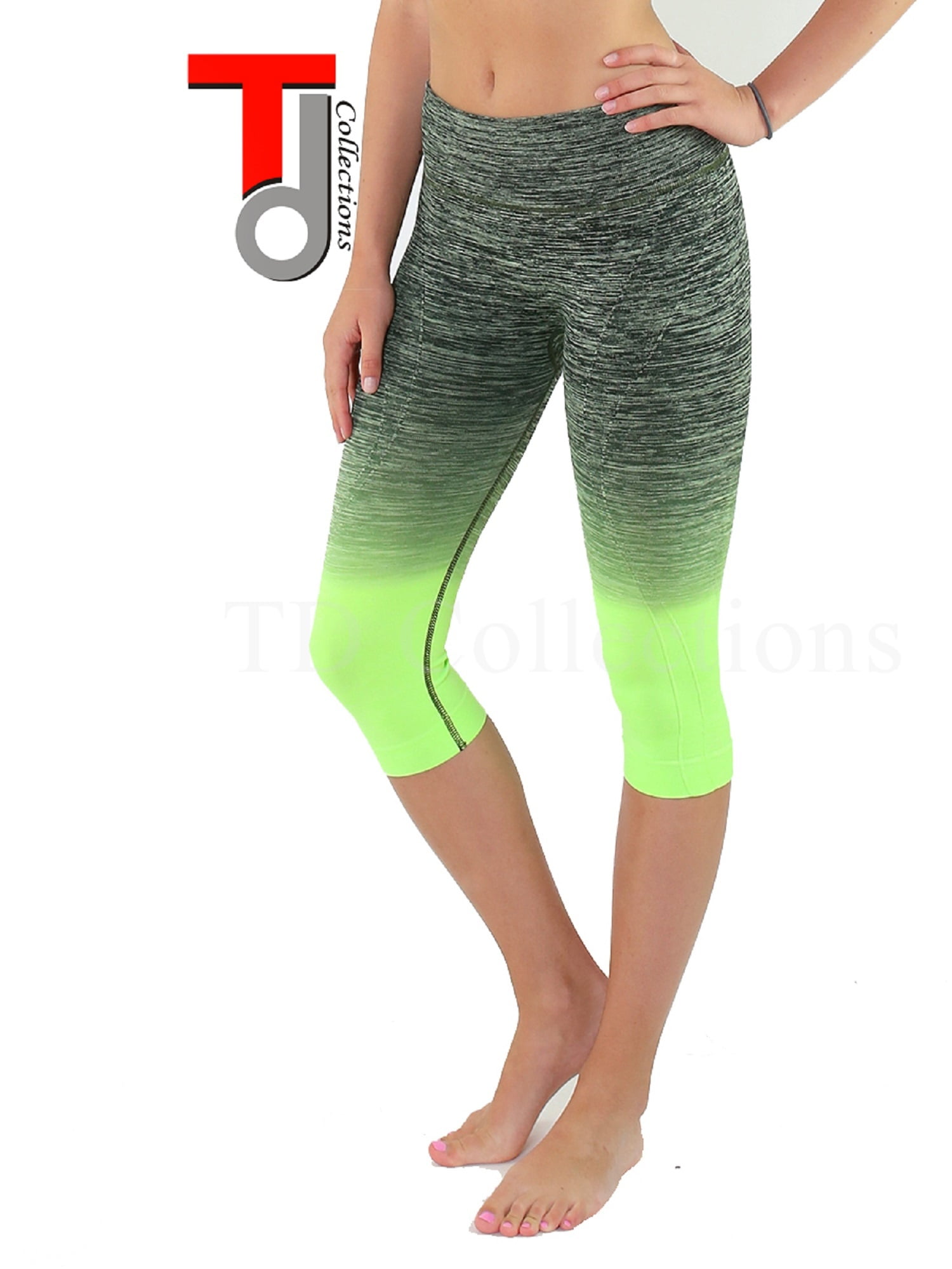 TD Collections Threequarter Tights Capri Yoga Sport Workout Leggings