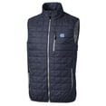 thumbnail image 2 of Men's Cutter & Buck Heathered Navy North Carolina Tar Heels Big & Tall Rainier PrimaLoft Eco Full-Zip Puffer Vest, 2 of 3